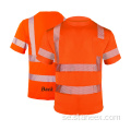 Hög synlighet t-shirts Säkerhet reflekterande arbetsskjortor